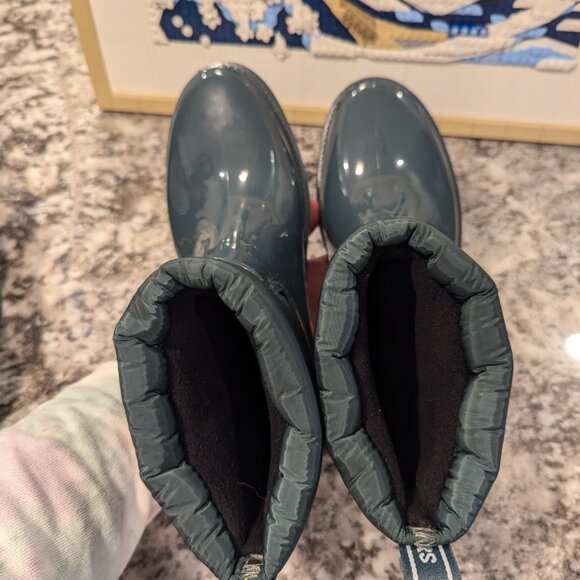 Michael Kors Blakely Rain Bootie Rubber  Racing Green SZ 8 - Picture 5 of 8